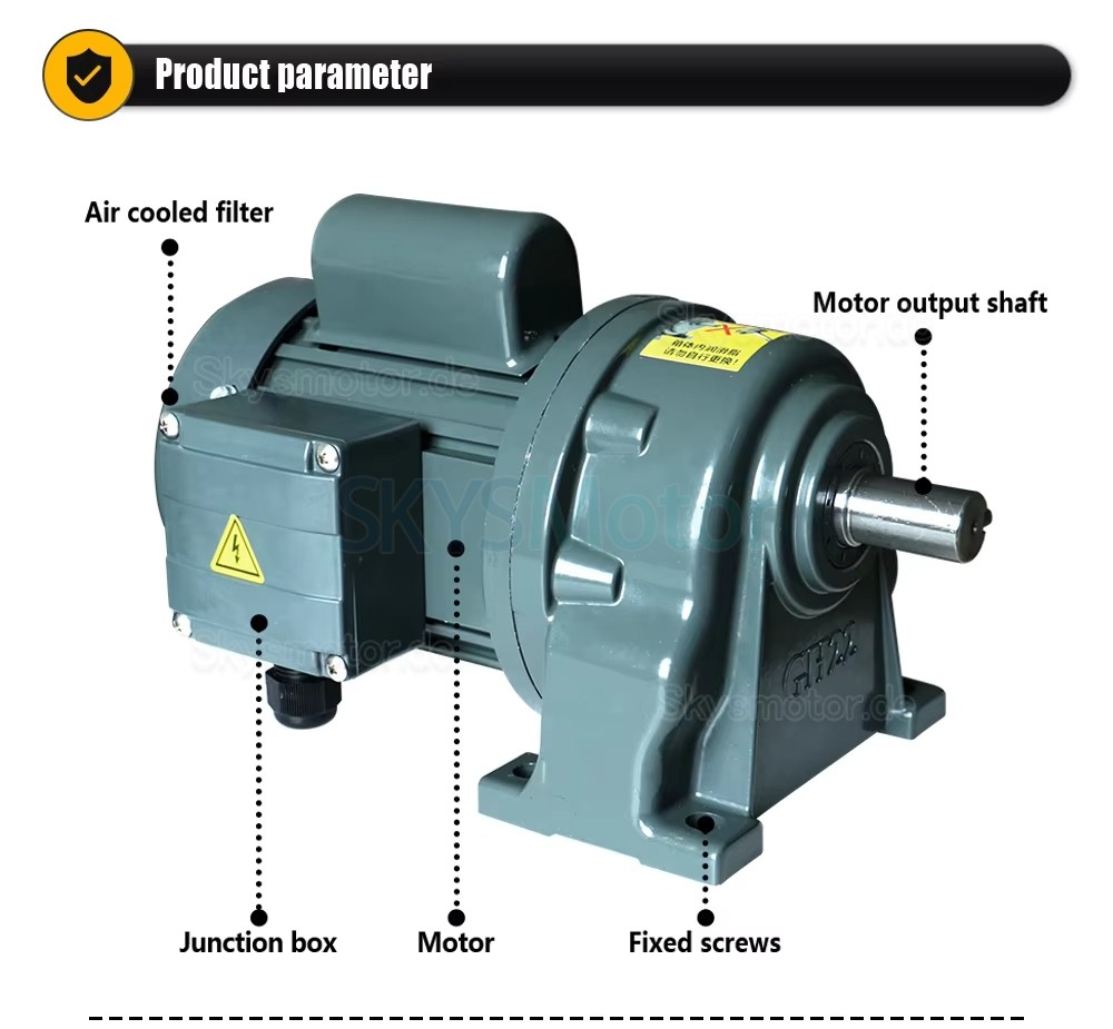 220V 400W Einphasen Wechselstrom Getriebemotor GH-22-400W mit &Uuml;bersetzungsverh&auml;ltnis 5:1/ 30:1 / 100:1 Stirnradgetriebe